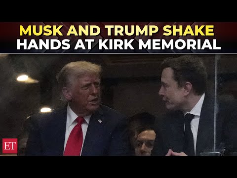 Elon Musk, Trump reunite months after bitter breakup; surprise handshake at Charlie Kirk memorial