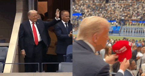 WATCH: Trump Signs Hats, Interacts with Supporters at US Open Finals – Later Tells Reporters Liberal Fans Turned Out to be “Great”