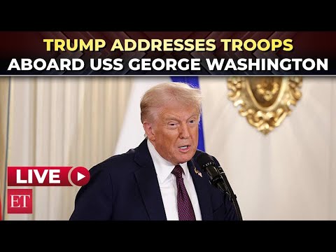 LIVE | President Trump visits USS George Washington, addresses troops on military strength