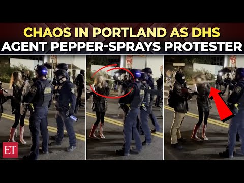 US Immigration Crackdown | Portland erupts as DHS officer pepper-sprays protester amid ICE protests