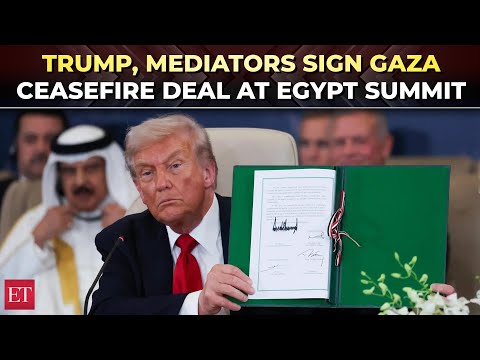 ‘World War III not going to happen’: Trump signs Gaza peace plan at Egypt summit with world leaders