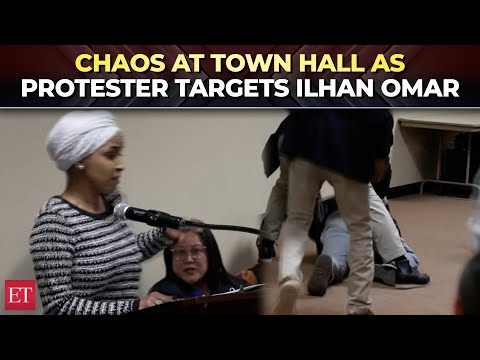 ‘Noem must face impeachment’: Ilhan Omar town hall disrupted as protester throws liquid