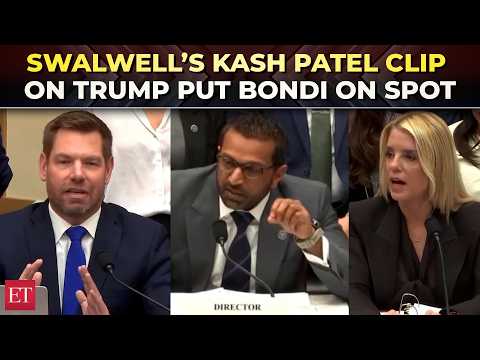 ‘How many times has Trump been named in Epstein files?’: Swalwell presses Bondi with Kash Patel clip