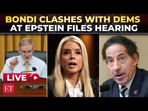 ‘Left red-faced?’ Pam Bondi confronted as Democrats play Trump’s Epstein video in LIVE House hearing