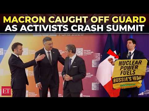 MOMENT: Protesters disrupt Macron and IAEA chief at Paris Nuclear Summit; Security rushes them away
