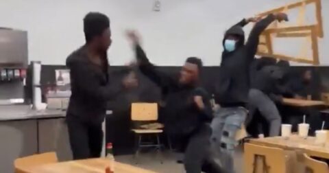 All Hell Breaks Loose at DC Navy Yard Chipotle: Father Shields Terrified Children as ‘Teens’ Break Out in Violent Brawl, Throw Chairs (VIDEO)