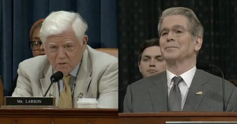 Secretary Bessent EMBARRASSES Clueless Democrat Congressman Larson: “Are You In Favor Of Eliminating The Gas Tax?!” – “We ASKED CONGRESS To Eliminate The Gas Tax!”